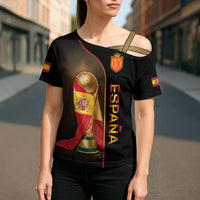Personalized Spain Football 2026 Cross Shoulder Shirt Trophy Flag Pride Art