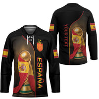 Personalized Spain Football 2026 Hockey Jersey Trophy Flag Pride Art