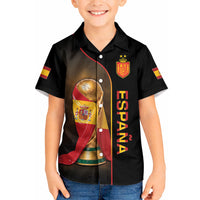 Personalized Spain Football 2026 Kid Hawaiian Shirt Trophy Flag Pride Art