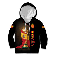 Personalized Spain Football 2026 Kid Hoodie Trophy Flag Pride Art