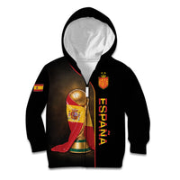 Personalized Spain Football 2026 Kid Hoodie Trophy Flag Pride Art