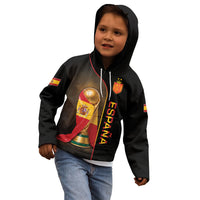 Personalized Spain Football 2026 Kid Hoodie Trophy Flag Pride Art