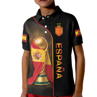 Personalized Spain Football 2026 Kid Polo Shirt Trophy Flag Pride Art