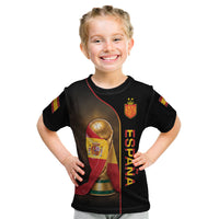 Personalized Spain Football 2026 Kid T Shirt Trophy Flag Pride Art