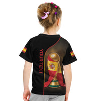 Personalized Spain Football 2026 Kid T Shirt Trophy Flag Pride Art