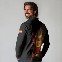 Personalized Spain Football 2026 Long Sleeve Polo Shirt Trophy Flag Pride Art