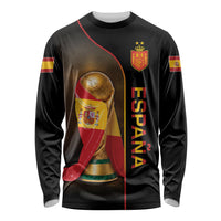 Personalized Spain Football 2026 Long Sleeve Shirt Trophy Flag Pride Art