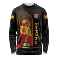 Personalized Spain Football 2026 Long Sleeve Shirt Trophy Flag Pride Art