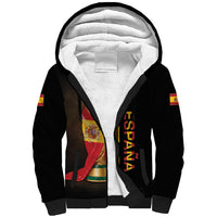 Personalized Spain Football 2026 Sherpa Hoodie Trophy Flag Pride Art