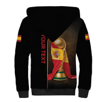 Personalized Spain Football 2026 Sherpa Hoodie Trophy Flag Pride Art