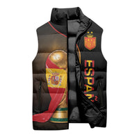 Personalized Spain Football 2026 Sleeveless Puffer Jacket Trophy Flag Pride Art