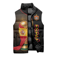 Personalized Spain Football 2026 Sleeveless Puffer Jacket Trophy Flag Pride Art