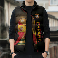 Personalized Spain Football 2026 Sleeveless Puffer Jacket Trophy Flag Pride Art
