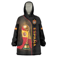 Personalized Spain Football 2026 Wearable Blanket Hoodie Trophy Flag Pride Art