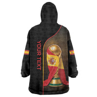 Personalized Spain Football 2026 Wearable Blanket Hoodie Trophy Flag Pride Art