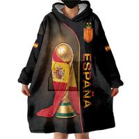 Personalized Spain Football 2026 Wearable Blanket Hoodie Trophy Flag Pride Art