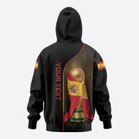 Personalized Spain Football 2026 Zip Hoodie Trophy Flag Pride Art