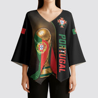 Personalized Portugal Football 2026 Kimono Sleeve Blouse Trophy Flag Pride Art