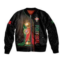 Personalized Portugal Football 2026 Sleeve Zip Bomber Jacket Trophy Flag Pride Art