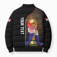 Personalized Croatia Football 2026 Bomber Puffer Jacket Trophy Flag Pride Art