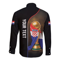 Personalized Croatia Football 2026 Long Sleeve Button Shirt Trophy Flag Pride Art