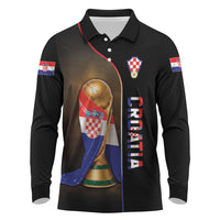 Personalized Croatia Football 2026 Long Sleeve Polo Shirt Trophy Flag Pride Art