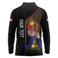 Personalized Croatia Football 2026 Long Sleeve Polo Shirt Trophy Flag Pride Art