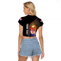 Personalized Croatia Football 2026 Raglan Cropped T Shirt Trophy Flag Pride Art