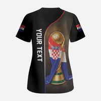 Personalized Croatia Football 2026 Scrub Top Trophy Flag Pride Art
