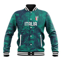 Custom Italy Football Baseball Jacket Gli Azzurri Renaissance Art Green Version