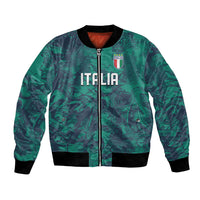 Custom Italy Football Bomber Jacket Gli Azzurri Renaissance Art Green Version