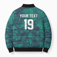 Custom Italy Football Bomber Puffer Jacket Gli Azzurri Renaissance Art Green Version