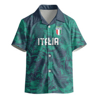 Custom Italy Football Kid Hawaiian Shirt Gli Azzurri Renaissance Art Green Version
