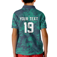 Custom Italy Football Kid Polo Shirt Gli Azzurri Renaissance Art Green Version