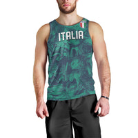 Custom Italy Football Men Tank Top Gli Azzurri Renaissance Art Green Version