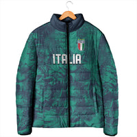 Custom Italy Football Padded Jacket Gli Azzurri Renaissance Art Green Version