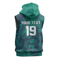 Custom Italy Football Sleeveless Hoodie Gli Azzurri Renaissance Art Green Version