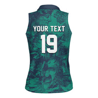 Custom Italy Football Women Sleeveless Polo Shirt Gli Azzurri Renaissance Art Green Version