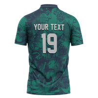 Custom Italy Football Zipper Polo Shirt Gli Azzurri Renaissance Art Green Version