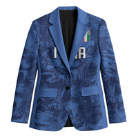 Custom Italy Football Blazer Gli Azzurri Renaissance Art Blue Version