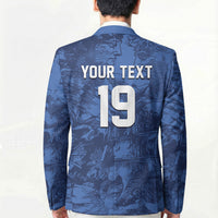 Custom Italy Football Blazer Gli Azzurri Renaissance Art Blue Version