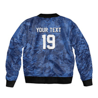 Custom Italy Football Bomber Jacket Gli Azzurri Renaissance Art Blue Version
