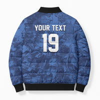 Custom Italy Football Bomber Puffer Jacket Gli Azzurri Renaissance Art Blue Version