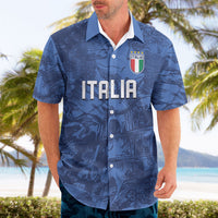 Custom Italy Football Hawaiian Shirt Gli Azzurri Renaissance Art Blue Version