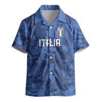 Custom Italy Football Kid Hawaiian Shirt Gli Azzurri Renaissance Art Blue Version
