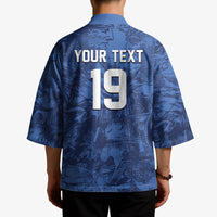 Custom Italy Football Kimono Gli Azzurri Renaissance Art Blue Version