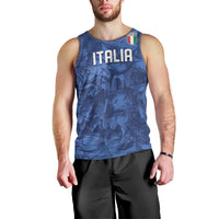 Custom Italy Football Men Tank Top Gli Azzurri Renaissance Art Blue Version