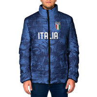 Custom Italy Football Padded Jacket Gli Azzurri Renaissance Art Blue Version