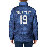 Custom Italy Football Padded Jacket Gli Azzurri Renaissance Art Blue Version