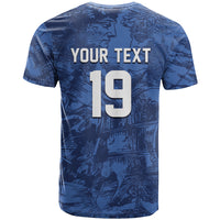 Custom Italy Football T Shirt Gli Azzurri Renaissance Art Blue Version